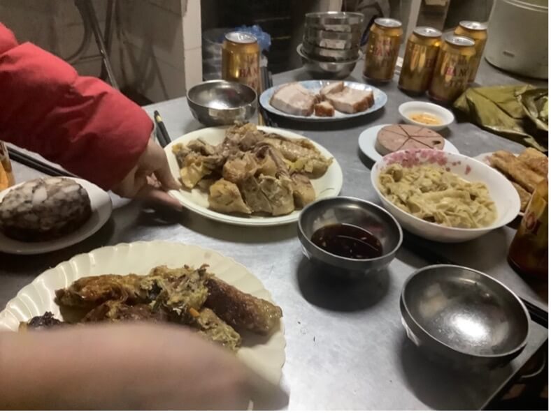 New year celebration in Vietnam on farm! But with specialty pork from outside the farm!